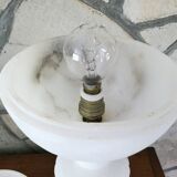 alabaster table lamp with alabaster globe Italy 1950-60