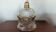 Bulged glass lampshade and 6 amber arches