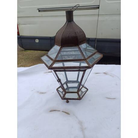 Lampe suspension métal et verre