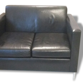 Sofa 2 places leather black Stark 1994