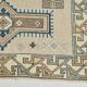 3x6 Cream Blue Oriental Vintage Rug, 109x187Cm