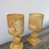 Pair of alabaster lamps