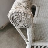 White rattan bench