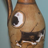 Vintage ceramics from Vallauris. Aiguière of the years 70. Signed Santi.