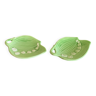Duo of lily of the valley barbotine pocket emptiers
