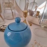 Ceramic pot / Sugar bowl / Blue sweet jar