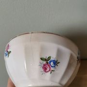 Vintage fluted bowl Sarreguemines Digoin France flower pattern