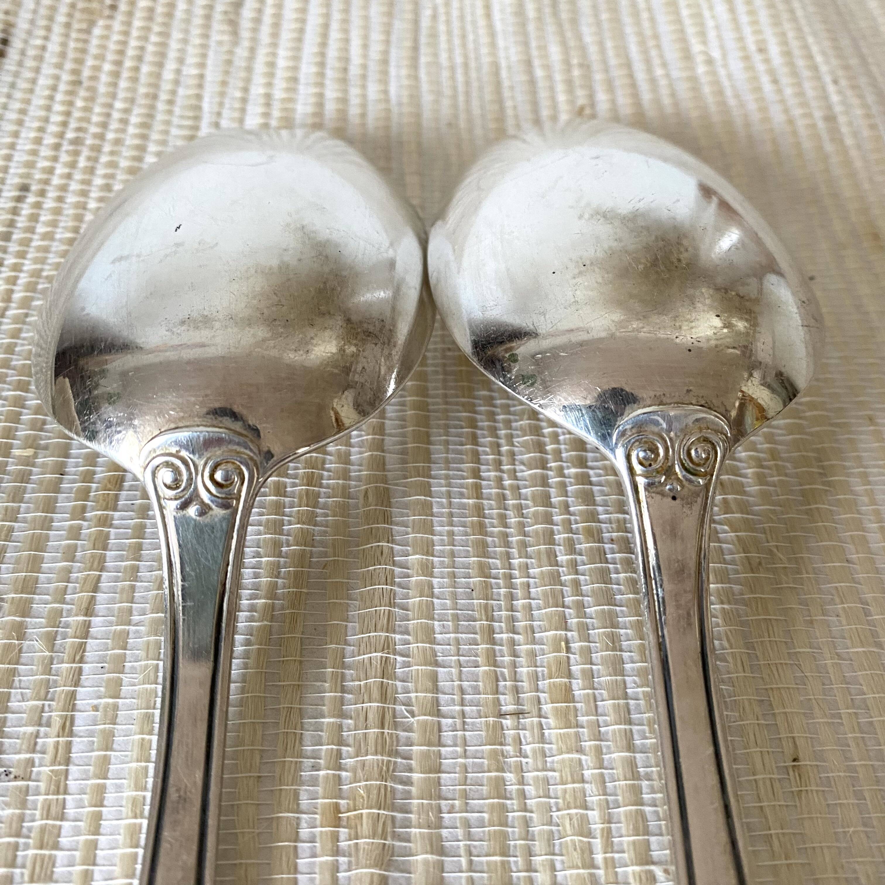 Silver salad servers