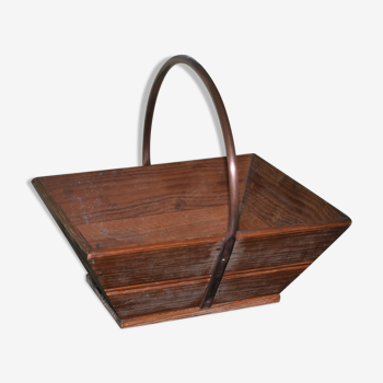 Vintage gardener's basket wood and copper