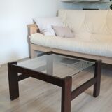 Table basse bois et verre