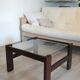 Table basse bois et verre