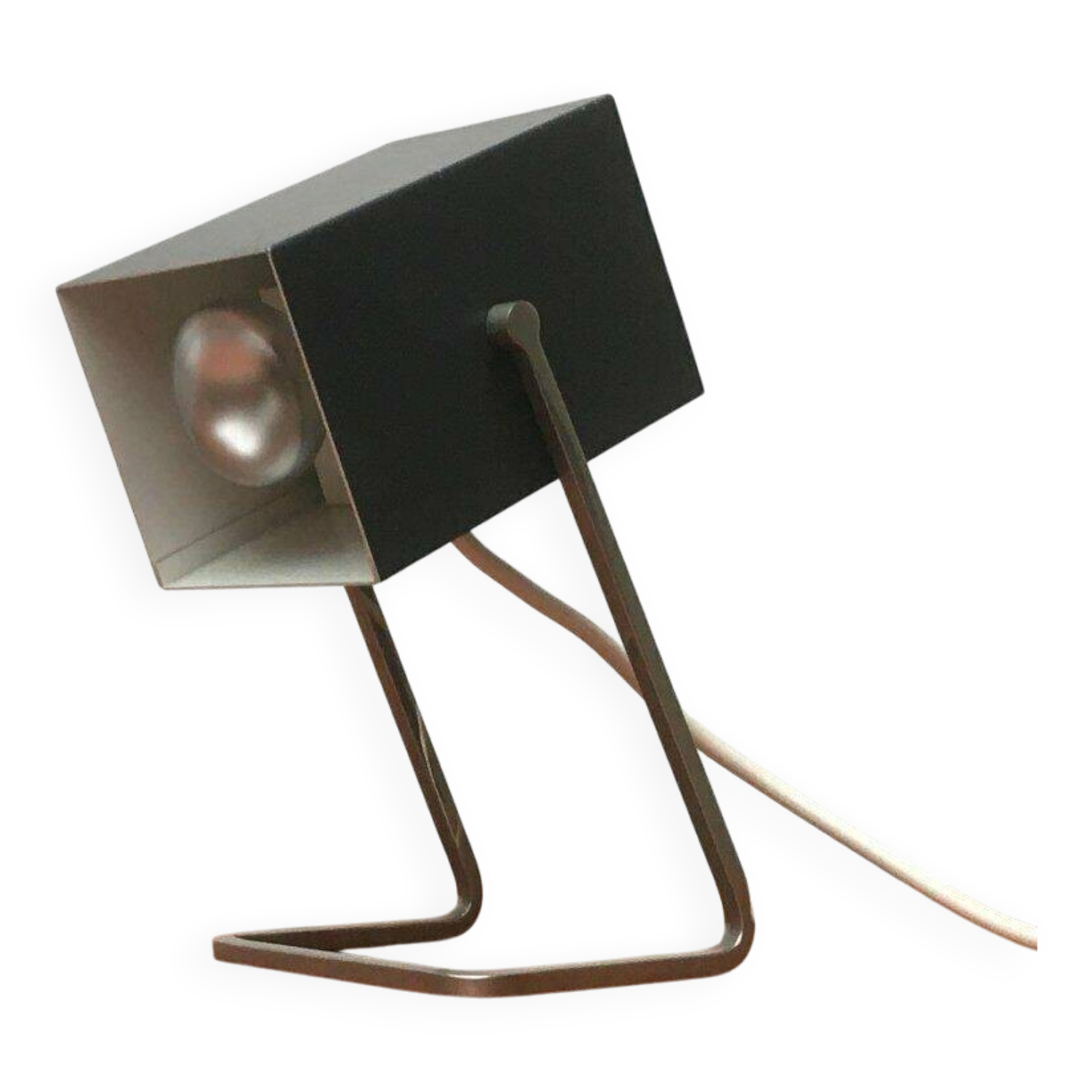 Mid-century German cube table lamp by Kaiser Idell Leuchten.