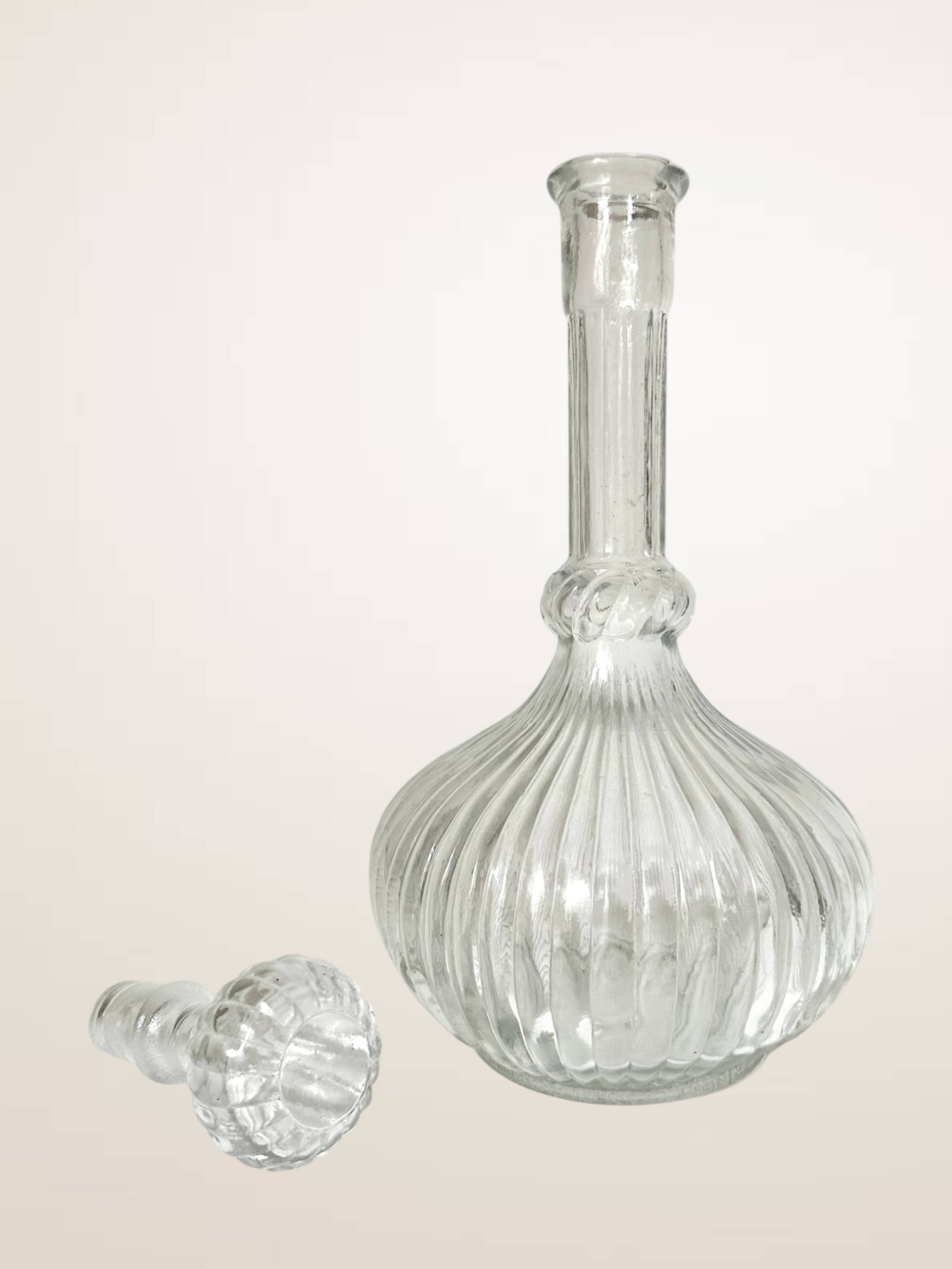 Fluted glass liqueur carafe