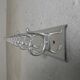Wall-mounted aluminium coat rack of 225 cm with 16 double hooks, 1960s.