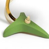 Pair of beautiful green Mid Century Modern Diabolo crow's foot table lamps