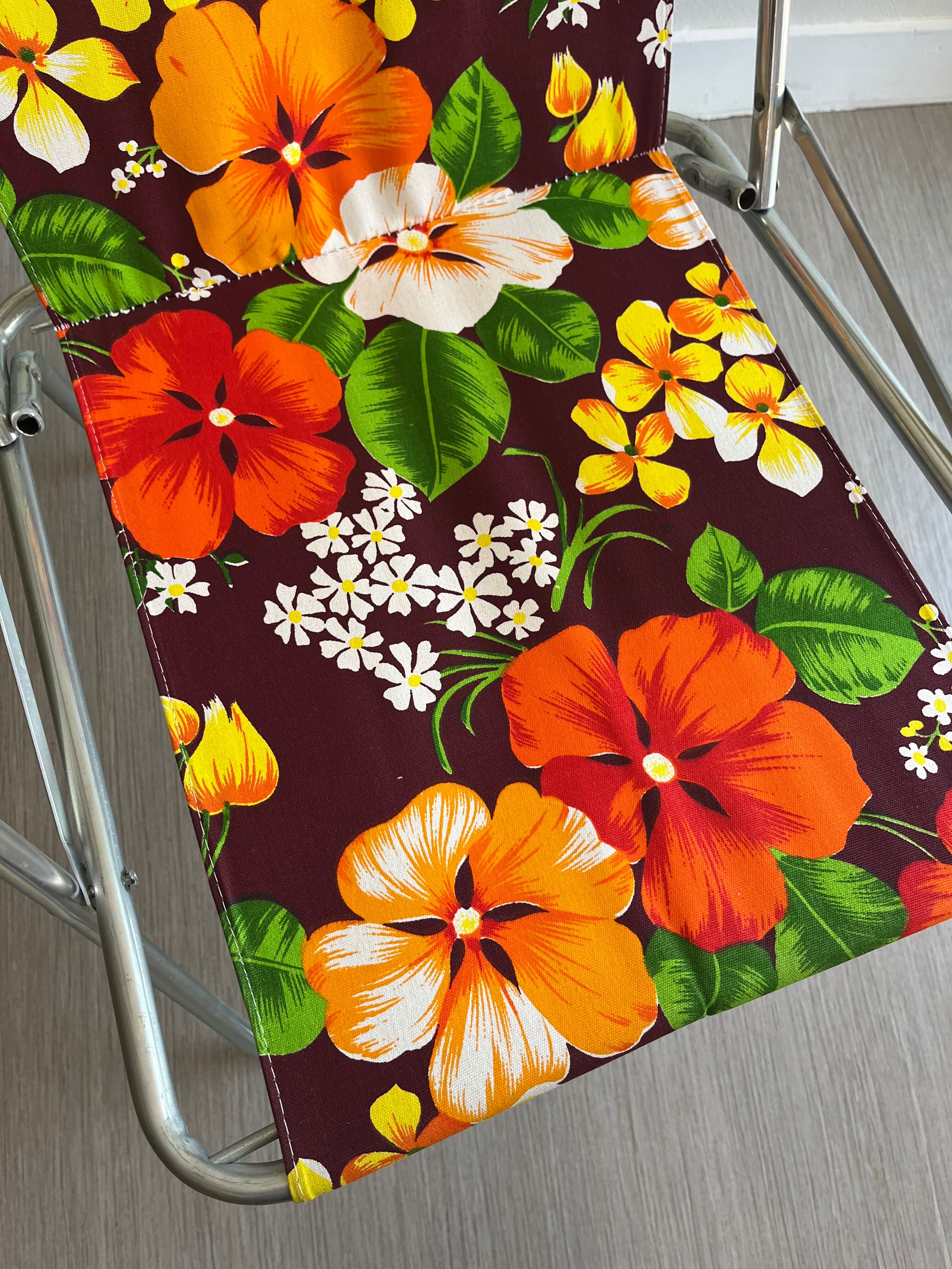 Vintage floral camping chair