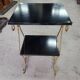 Small 2-tier metal and wooden stand 1960