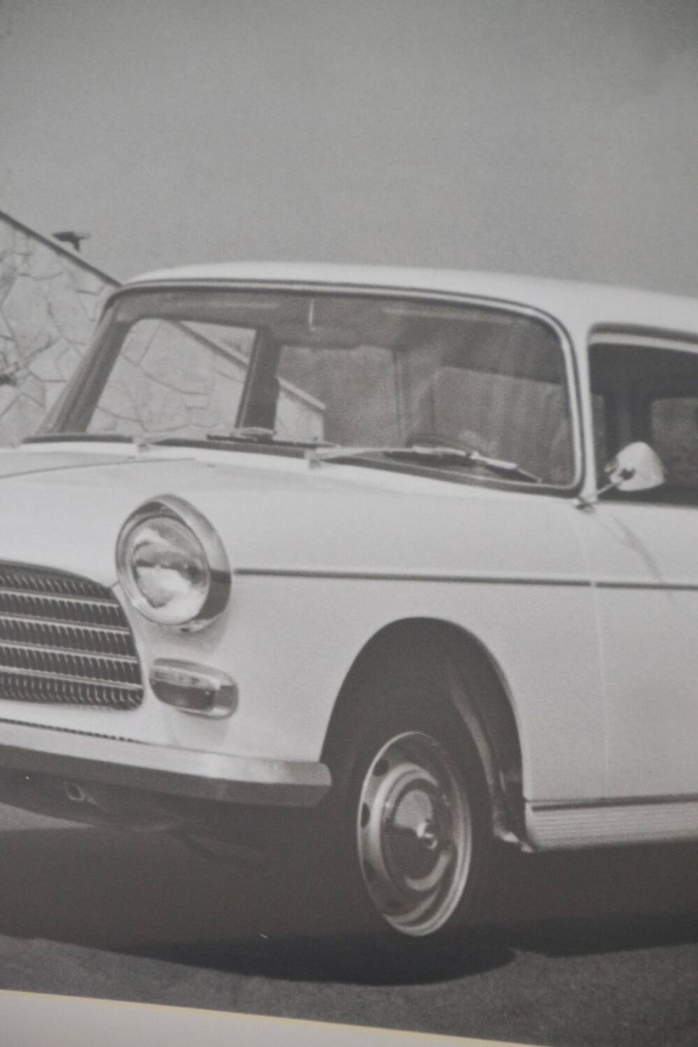 Large framed photograph of a Peugeot 404 estate car