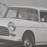 Large framed photograph of a Peugeot 404 estate car