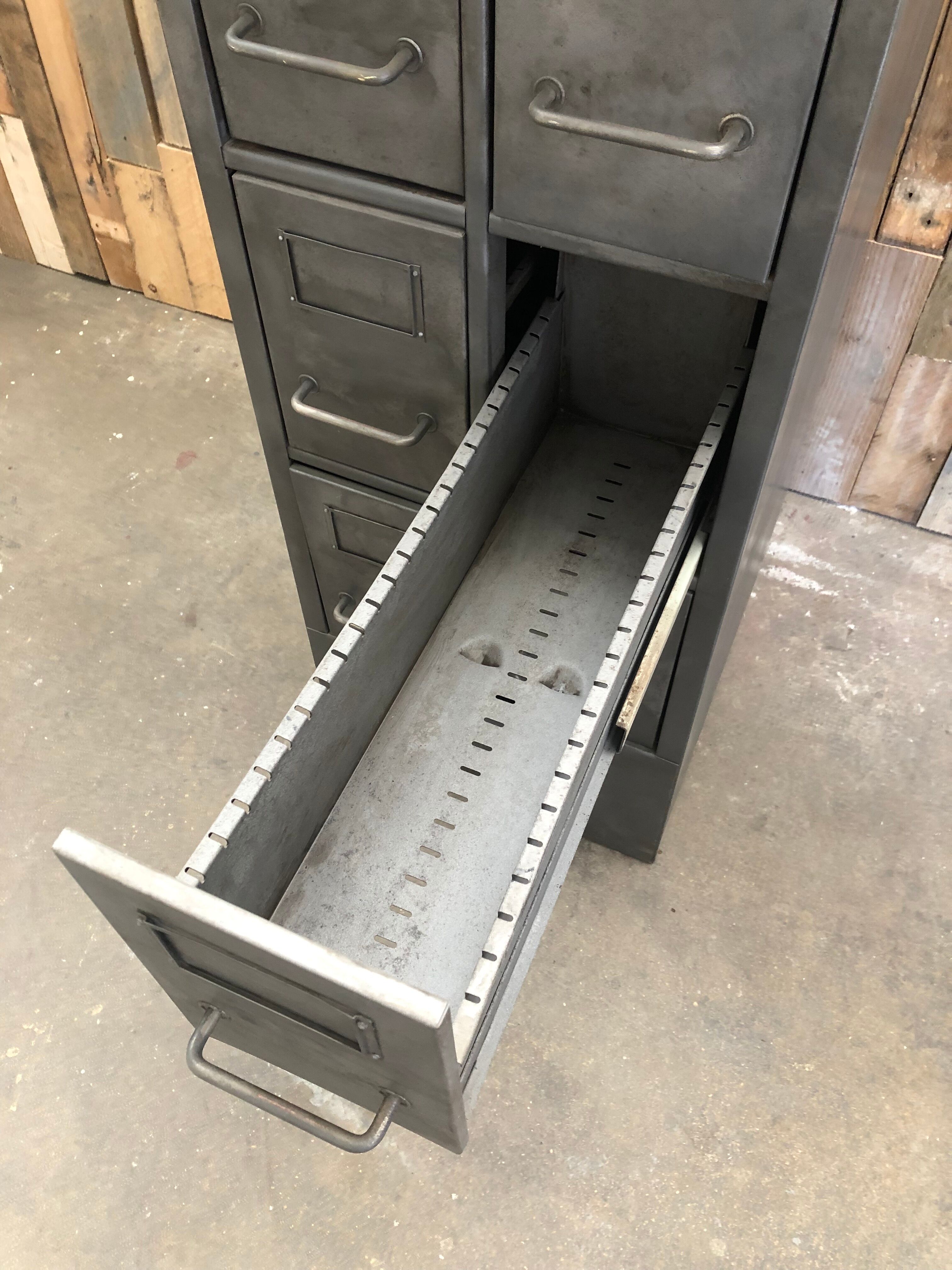 Industrial wine rack storage unit metal drawers column