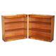 Pair of open dwarf bookshelves in mahogany by Shaws of London.