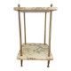 Marble and brass sofa pedestal table