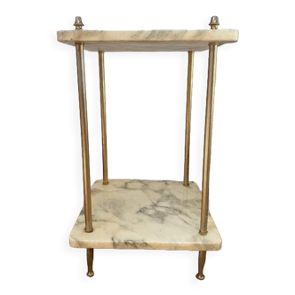 Marble and brass sofa pedestal table