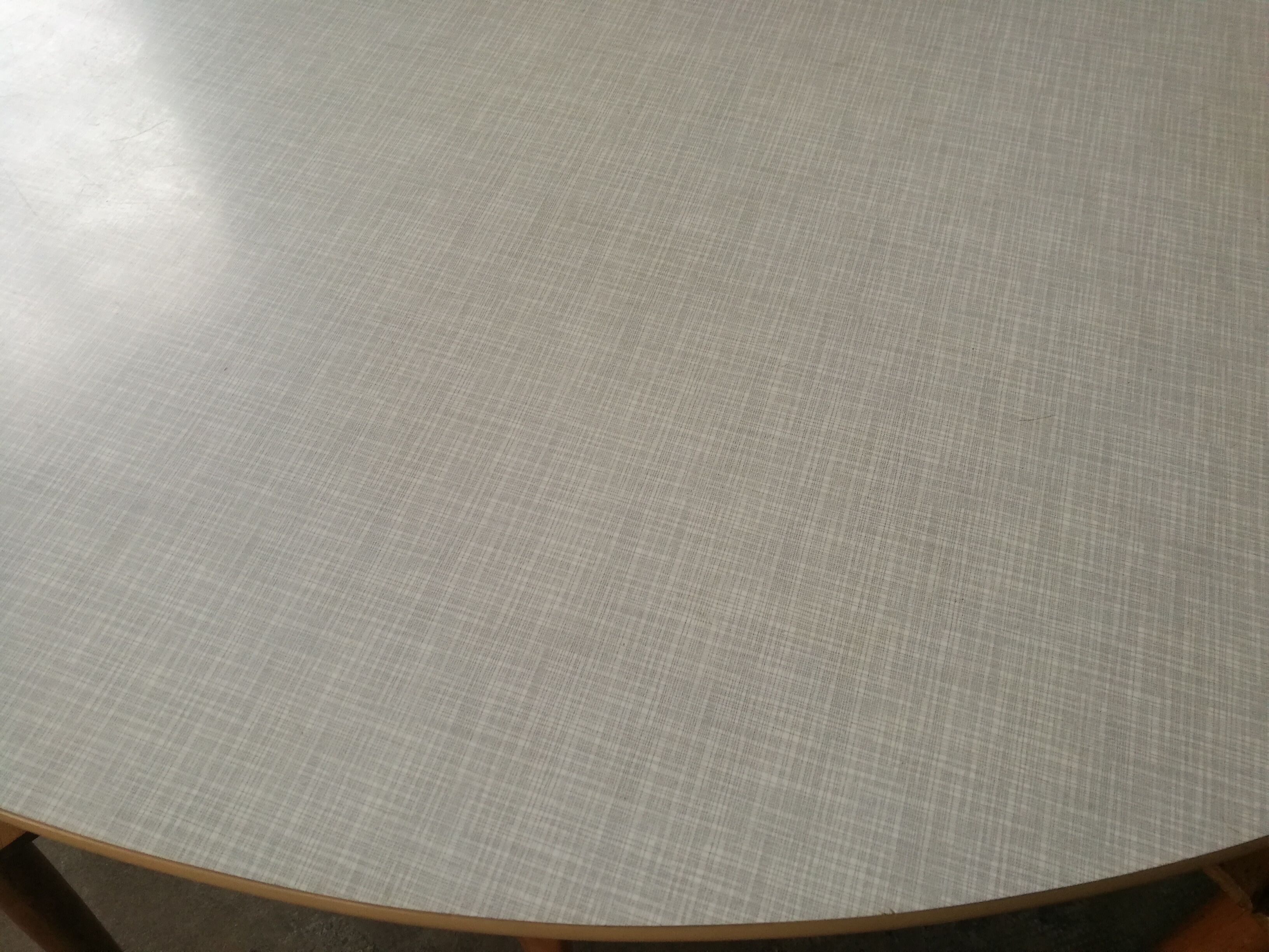Vintage round table wood and formica