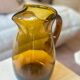 Vintage European Amber Blown Glass Carafe Vase, 1950s-60s