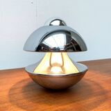 Chrome mushroom table or wall lamp in German mid-century space style by Klaus Hempel for Kaiser Leuchten, 1970s.