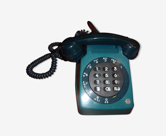 Telephone clavier bleu foncé 1970