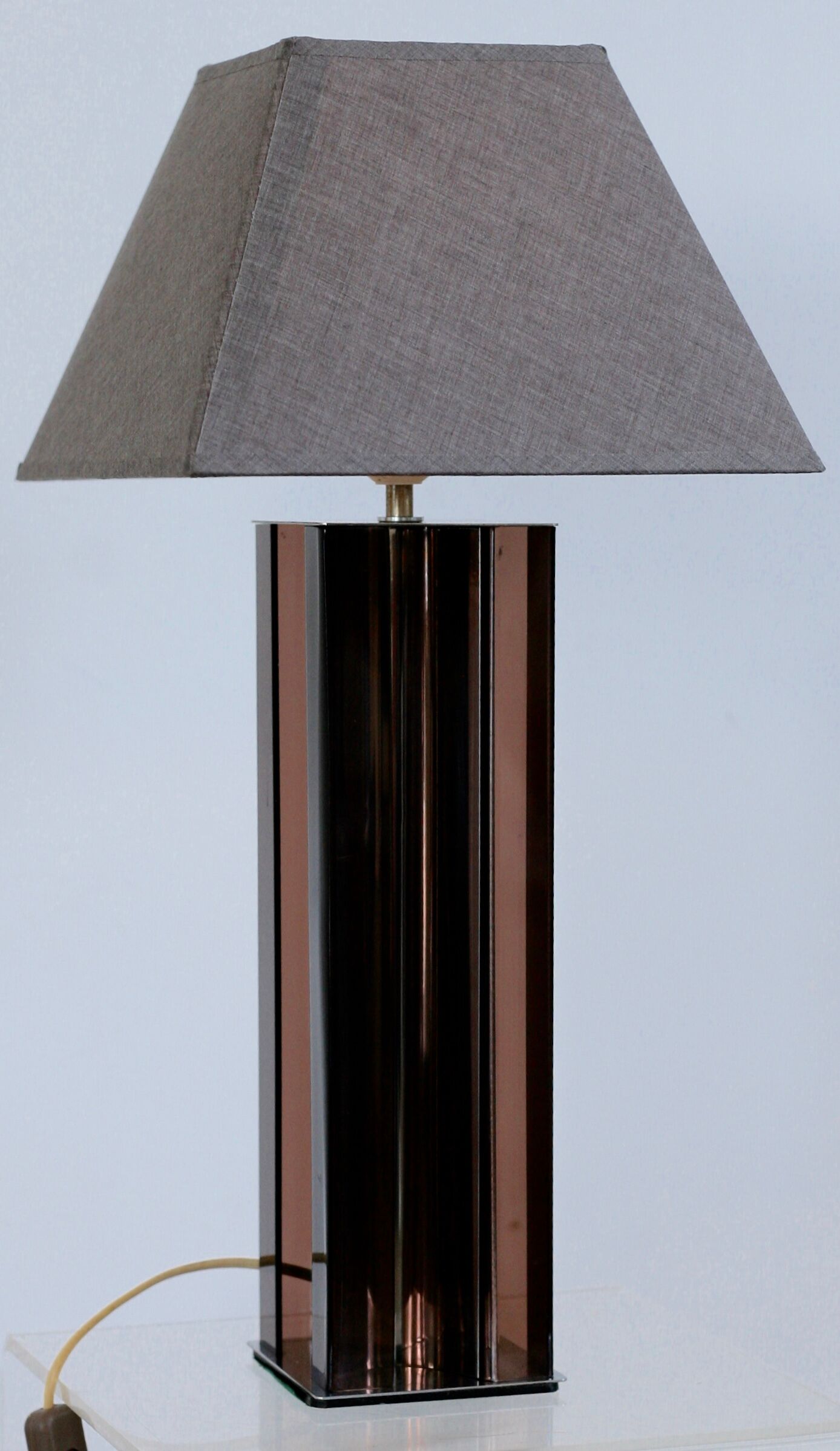 Kinetic lamp 70s, altuglas and chrome steel. France, circa 1970
