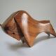 Wooden candlestick bull 70s