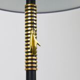 Mid-Century brass floor lamp by Rupert Nikoll, manual switch by Carl Aubock, Austria, 1950.