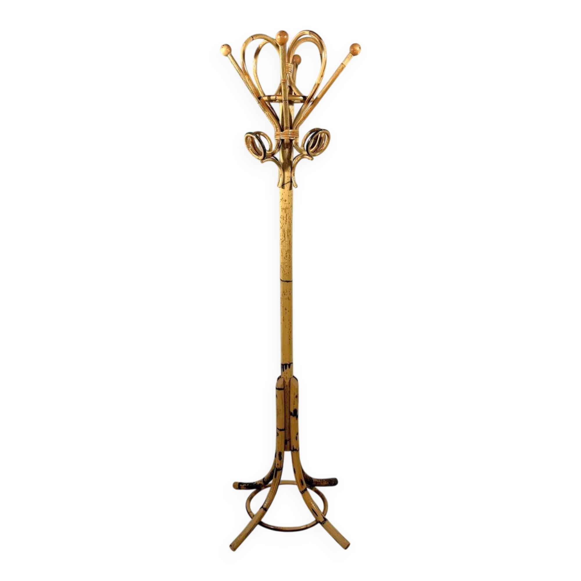 Rattan standing coat rack 1960’s
