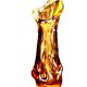 Vase / Soliflore  verre épais coloré rose transparent 1970