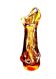 1970s Vase / Flower holder thick coloured transparent pink glass