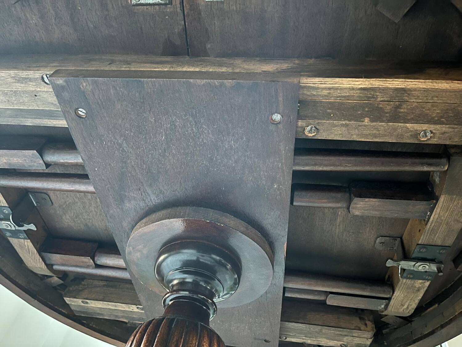 Empire-style table in solid walnut.