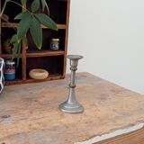 Antique candle holder in pewter and brass