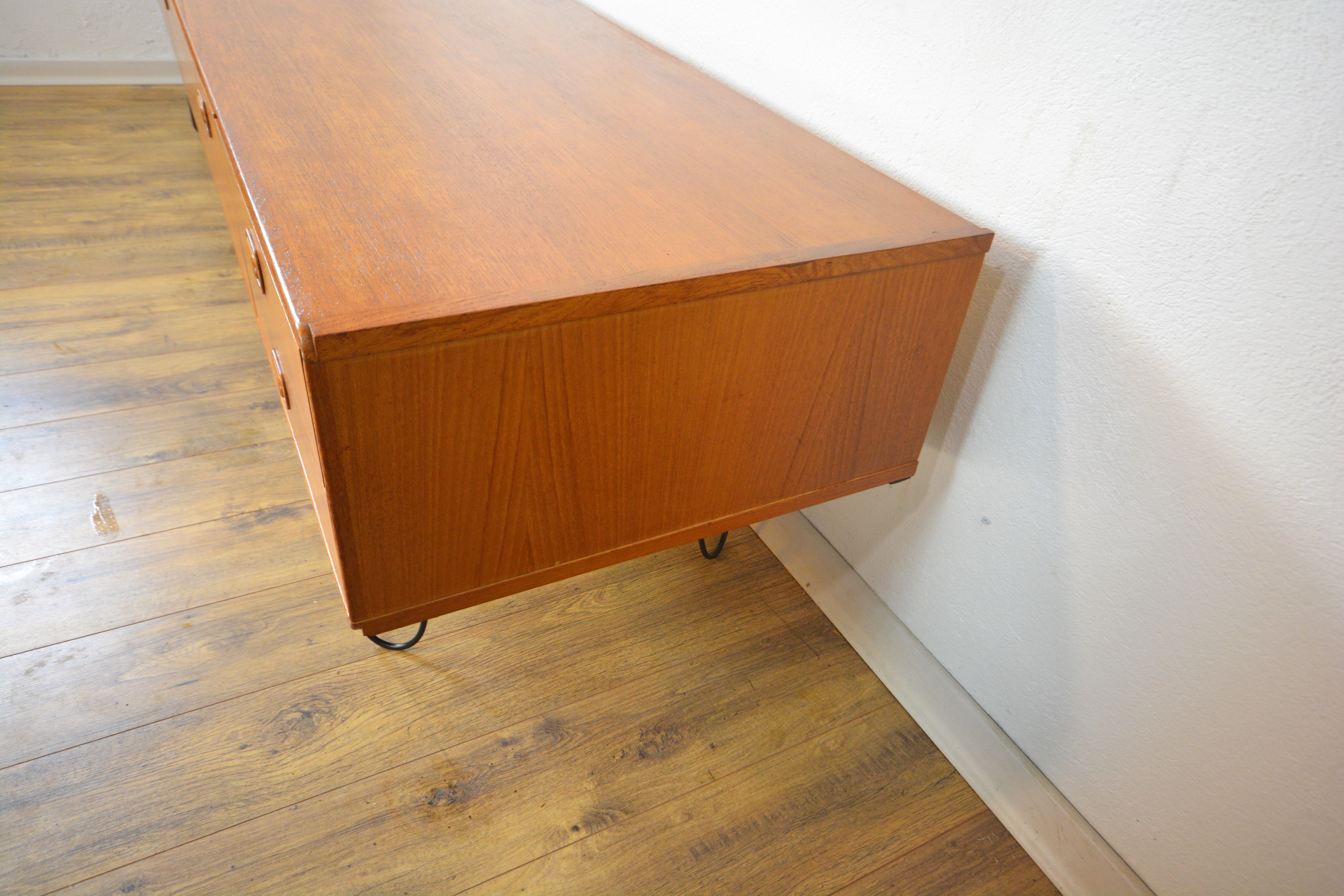 Scandinavian sideboard teak and metal row