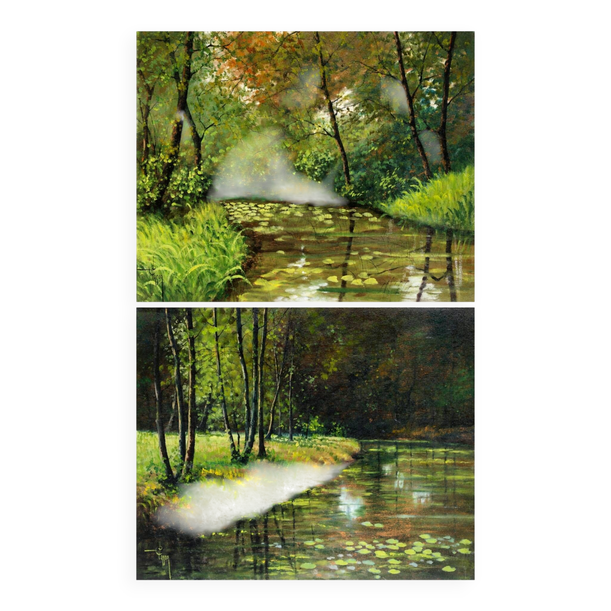 Paire de peintures Carlo Vason