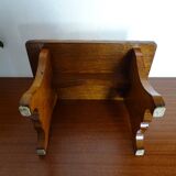 Vintage brutalist wooden stool