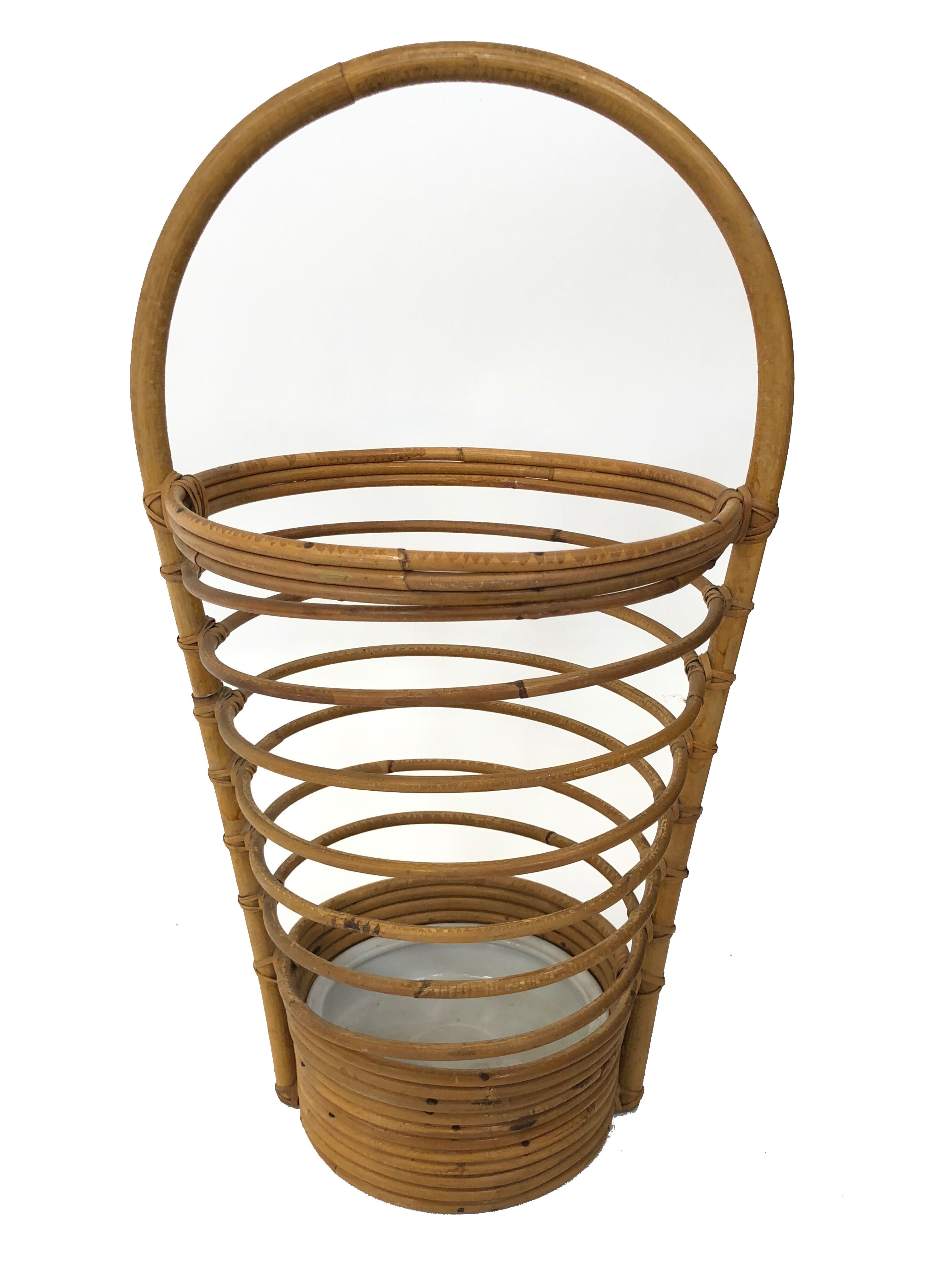 Umbrella holder in ratan, France, 1970