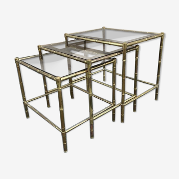 Bamboo imitation bronze nesting tables