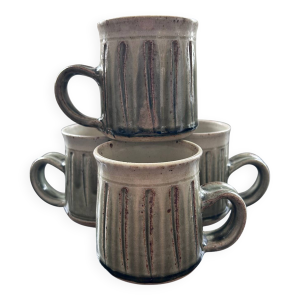 Série de 4 mugs en grès