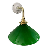 Vintage wall lamp in green opaline