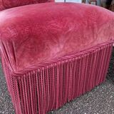 Pair of 2 Napoleon III Second Empire Boudoir Chairs, Red.