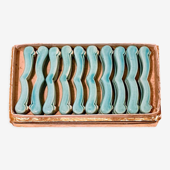 Set of 10 Art-Nouveau ceramic knife holders in perfect condition