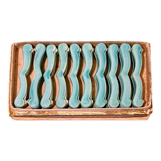Set of 10 Art-Nouveau ceramic knife holders in perfect condition