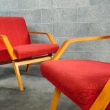 Pair of armchairs red Mier Topolcany 1960